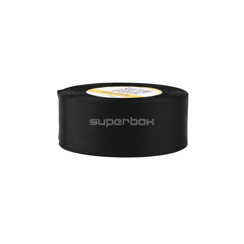 Dyb sort satinbånd | 38 mm x 32 m | Superbox