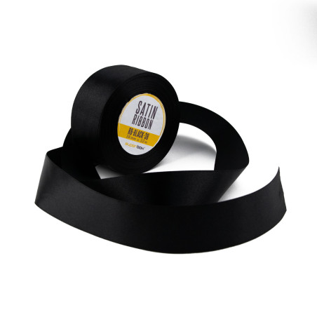 Dyb sort satinbånd, 38 mm bredde