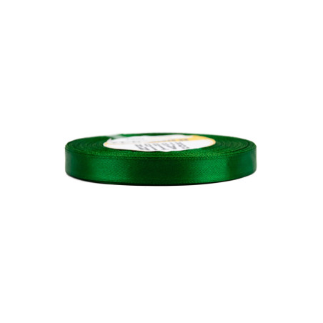 Slankt mørkegrønt satinbånd | 12 mm x 32 m | Superbox