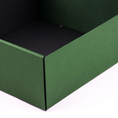 Grøn stor kvadratisk gaveæske med vindue | 220x220x90 mm | Superbox