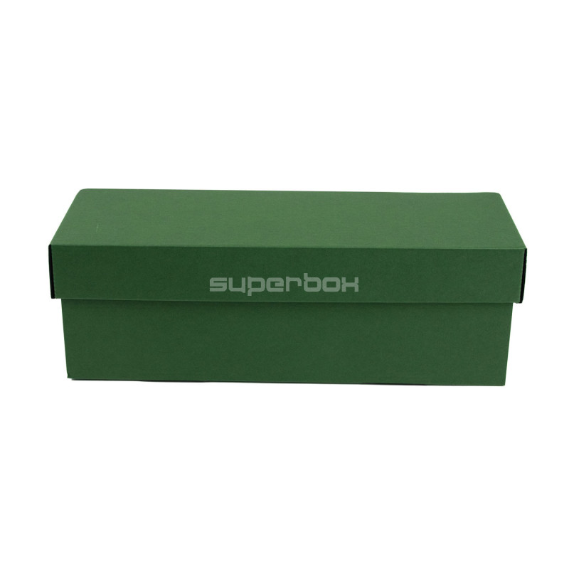 Grøn gaveæske med flip-låg, horisontal | 335x115x115 mm | Superbox