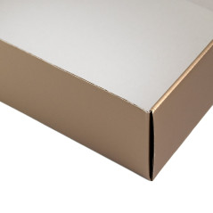 Dæmpet guld gaveæske til flaske | 340x195x85 mm | Superbox