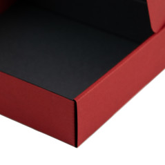 Rød lille gaveæske med PVC-vindue | 190x170x48 mm | Superbox