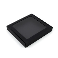 Sort æske med PVC-vindue 3 cm høj | 200x200x30 mm | Superbox