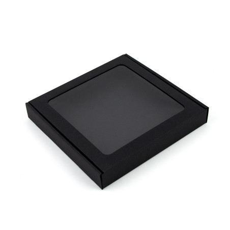 Sort æske med PVC-vindue 3 cm høj | 200x200x30 mm | Superbox