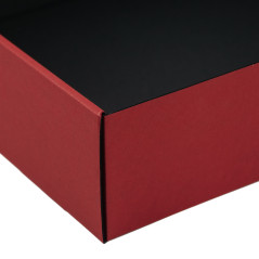 Rød gaveæske med klart vindue | 340x280x85 mm | Superbox