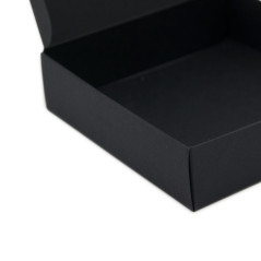 Sort firkantet kartonæske | 110x110x30 mm | Superbox