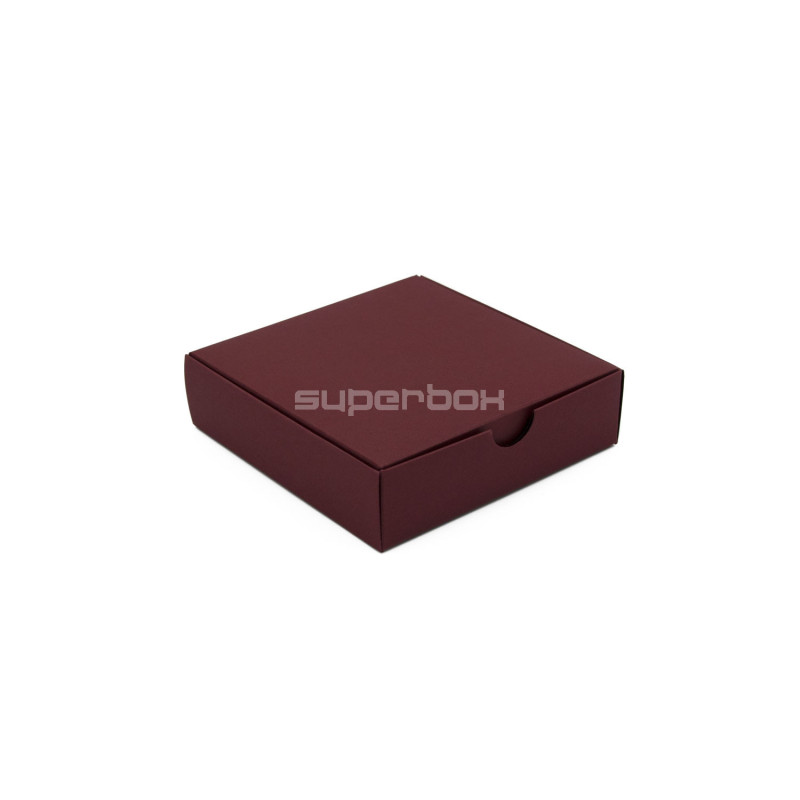 Bordeaux firkantet papæske | 110x110x30 mm | Superbox