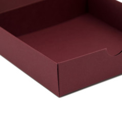 Bordeaux firkantet papæske | 110x110x30 mm | Superbox