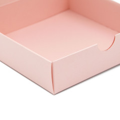 Lyserød firkantet papæske | 110x110x30 mm | Superbox