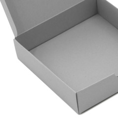 Grå firkantet papæske | 110x110x30 mm | Superbox