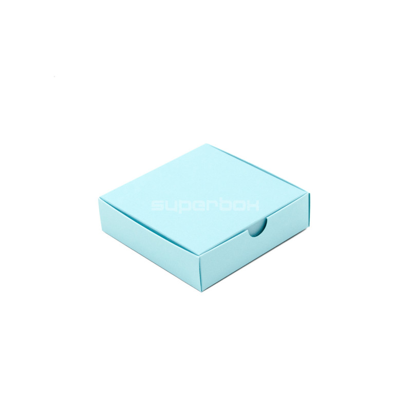 Blå firkantet papæske | 110x110x30 mm | Superbox