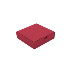 Rød firkantet kartonæske | 110x110x30 mm | Superbox