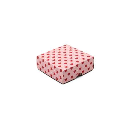 To-delt Pink Æske med Hjerter til Valentinsdag | 90x90x30 mm