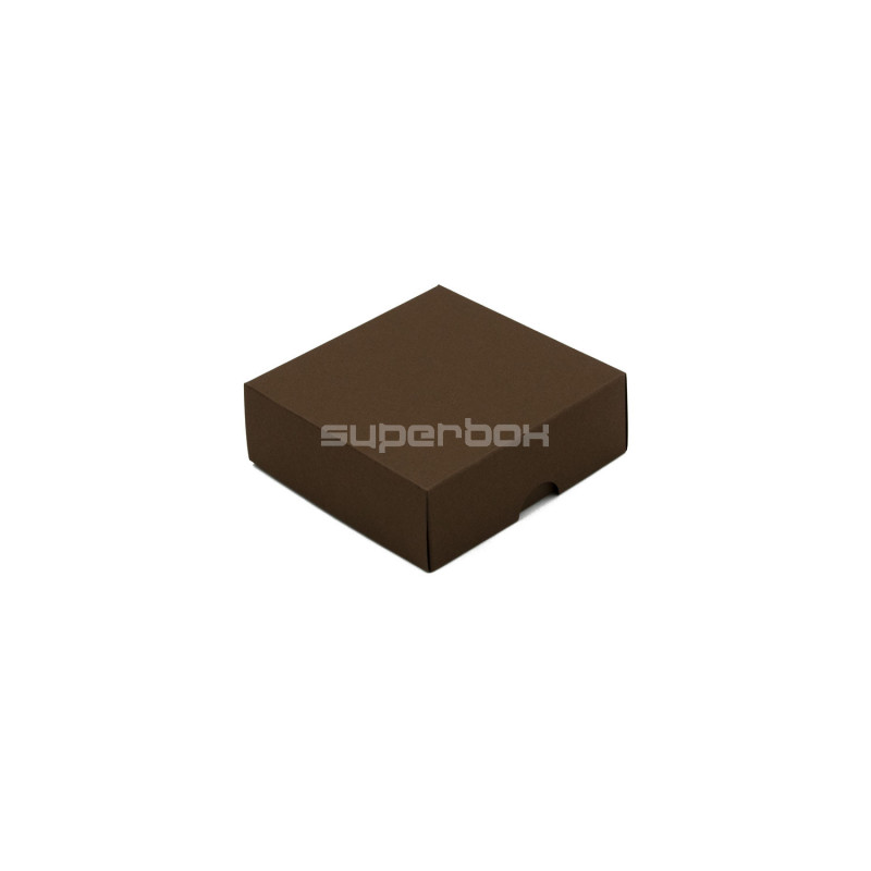 Todelt mørkebrun gaveæske | 90x90x30 mm | Superbox