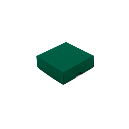 Lille kvadratisk mørkegrøn papgaveæske | 90x90x30 mm | Superbox