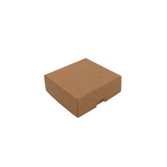 Brun to-delt firkantet gaveæske | 90x90x30 mm | Superbox