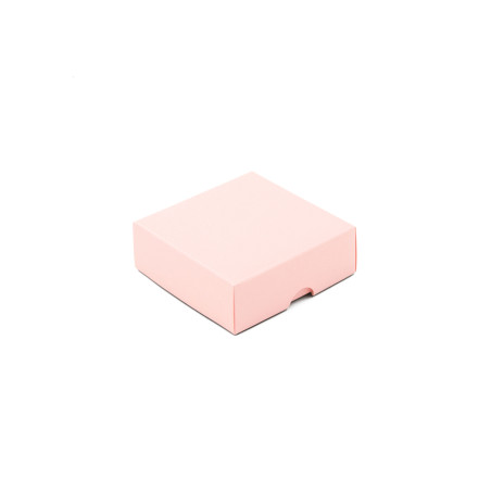 Lyserød todelt firkantet gaveæske | 90x90x30 mm | Superbox