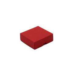 Rød todelt firkantet gaveæske | 90x90x30 mm | Superbox