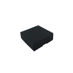 Sort to-delt firkantet gaveæske | 90x90x30 mm | Superbox