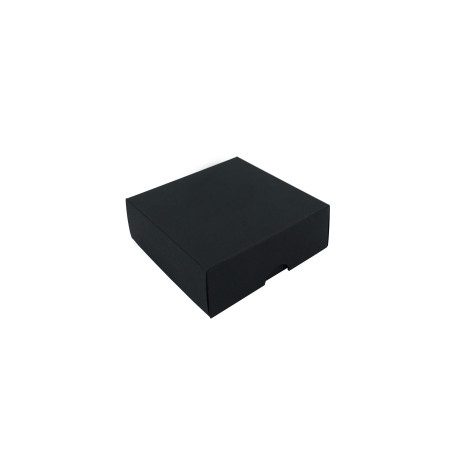 Sort to-delt firkantet gaveæske | 90x90x30 mm | Superbox