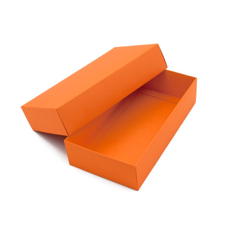 Orange todelt gaveæske af karton