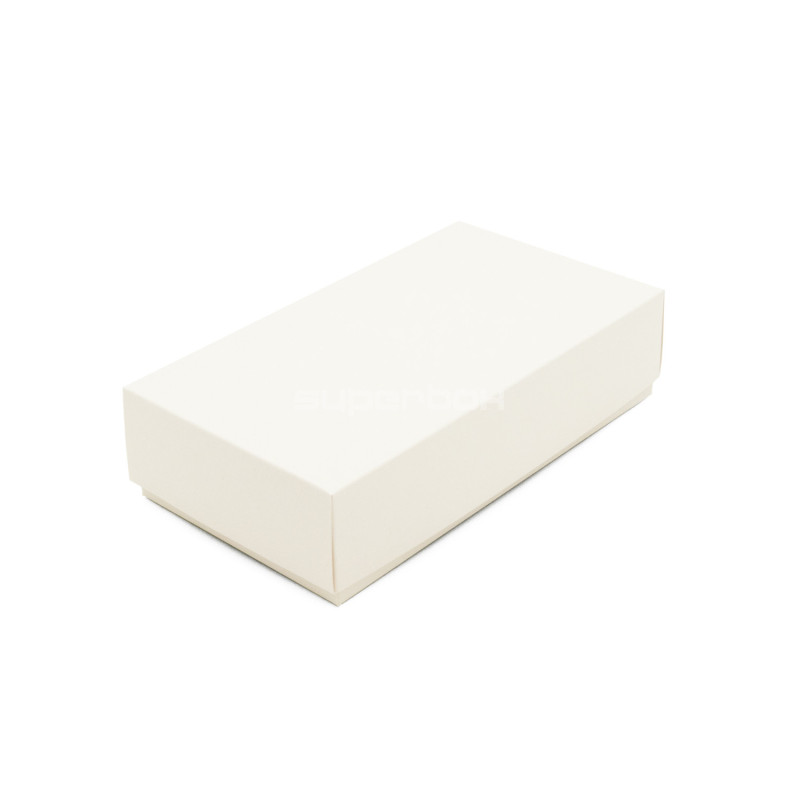 Kremfarvet todelt æske til macarons | 200x110x50 mm | Superbox