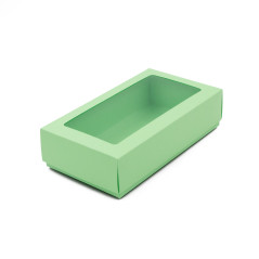 Grønlig todelt æske med vindue | 200x110x50 mm | Superbox