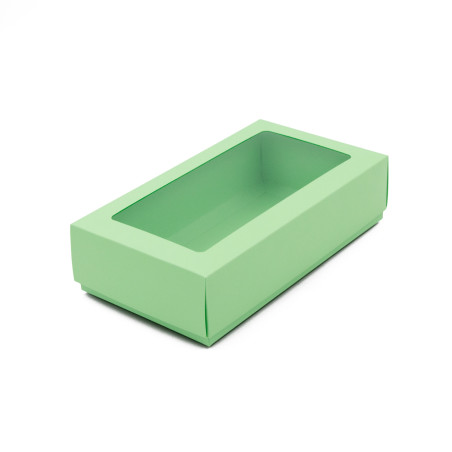 Grønlig todelt æske med vindue | 200x110x50 mm | Superbox