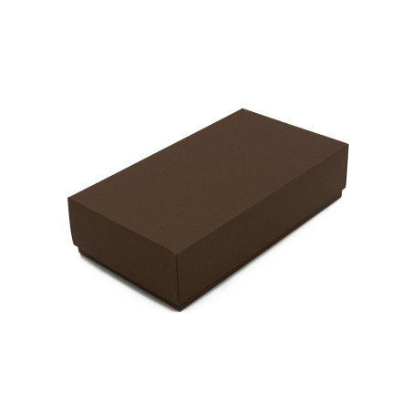 Lille brun æske med låg til macarons | 200x110x50 mm | Superbox