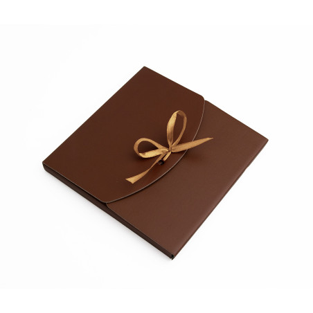 Lille mørkebrun konvolut | 155x155x10 mm | Superbox