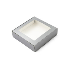 Silver Cookies Box with Clear Window
