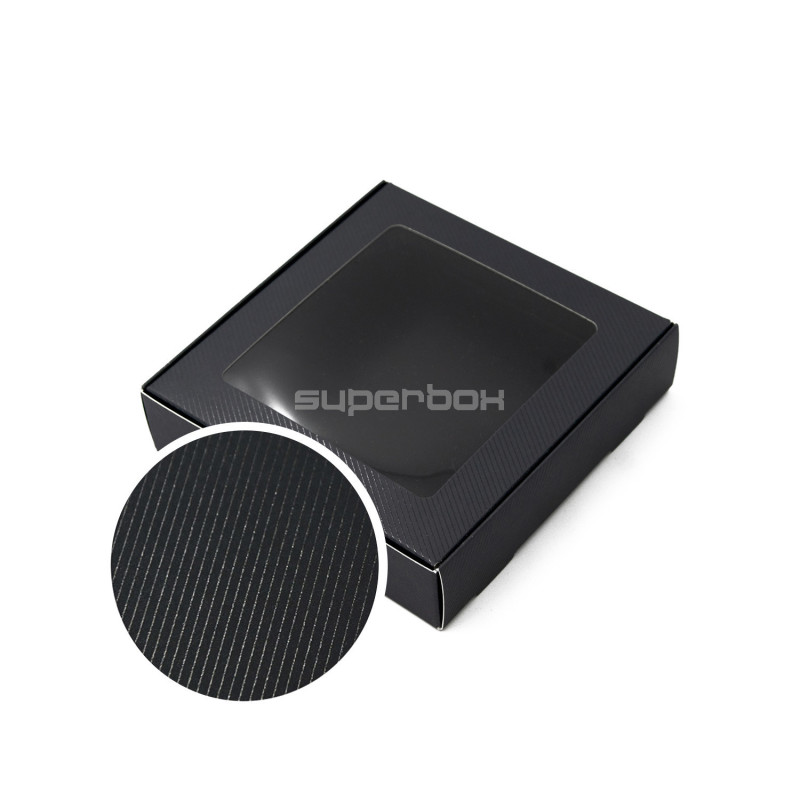 Black Cookies Box with Clear Window and Laminate Inside