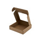Brown Low Height Square Box Depth of 3 cm with Clear Window for Small Items
