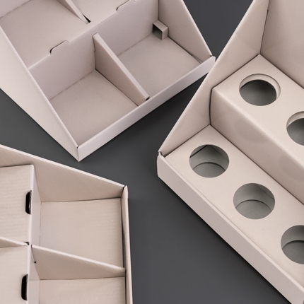 POS-displays i pap til produktudstilling på salgsstedet