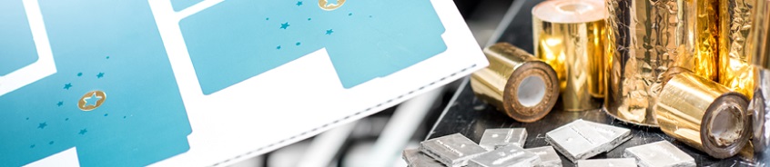 Logoer med guldfolie accenter
