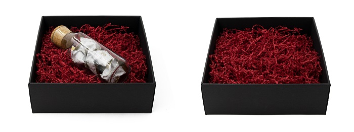 Gaveindpakning med stive fyldmaterialer